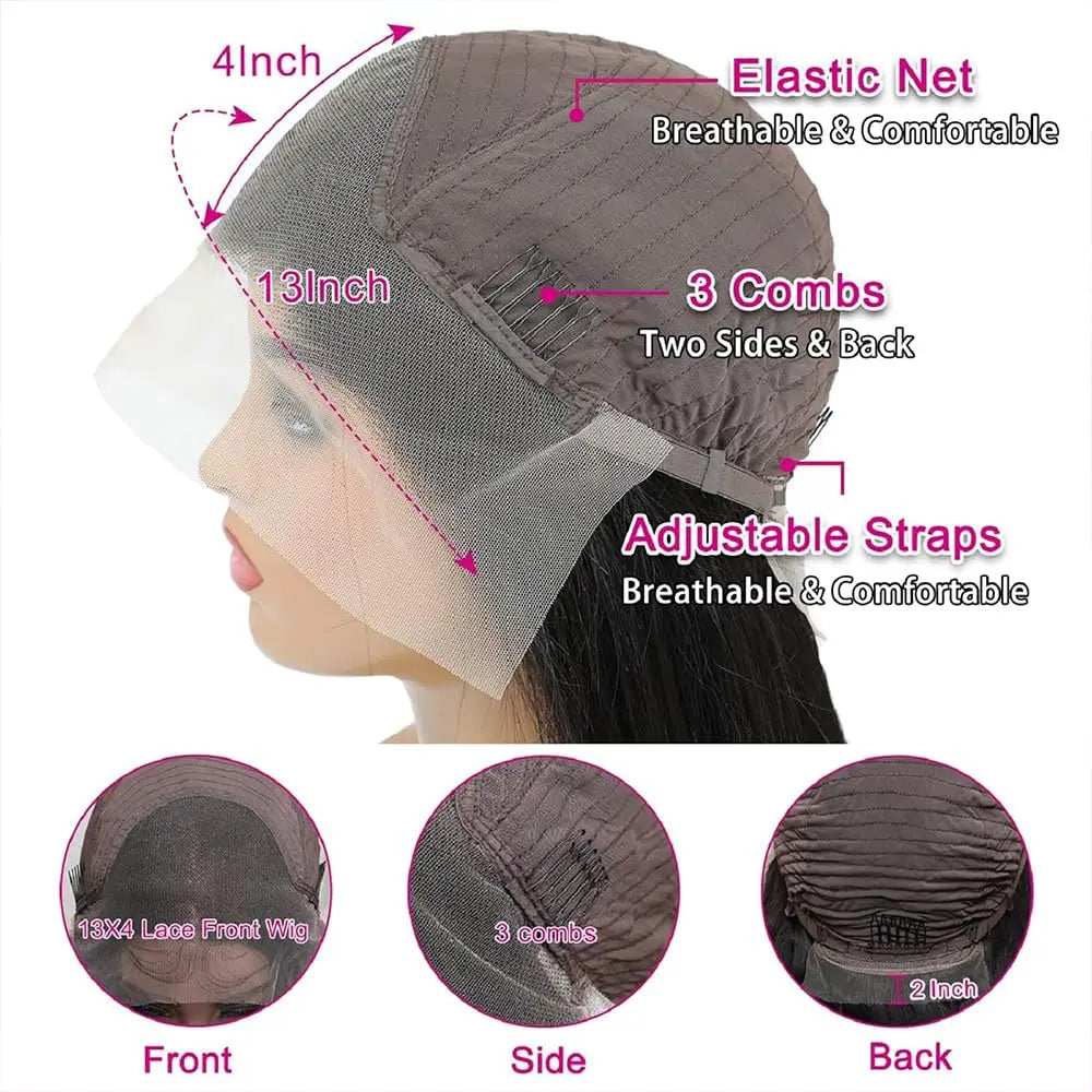 HD Transparent Lace Front Human Hair Wig - Body Wave, Pre-Plucked