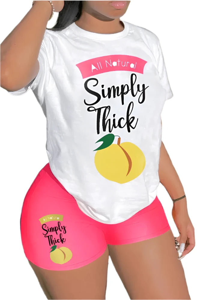 Women "SIMPLY THICK" 2 Piece Short Set