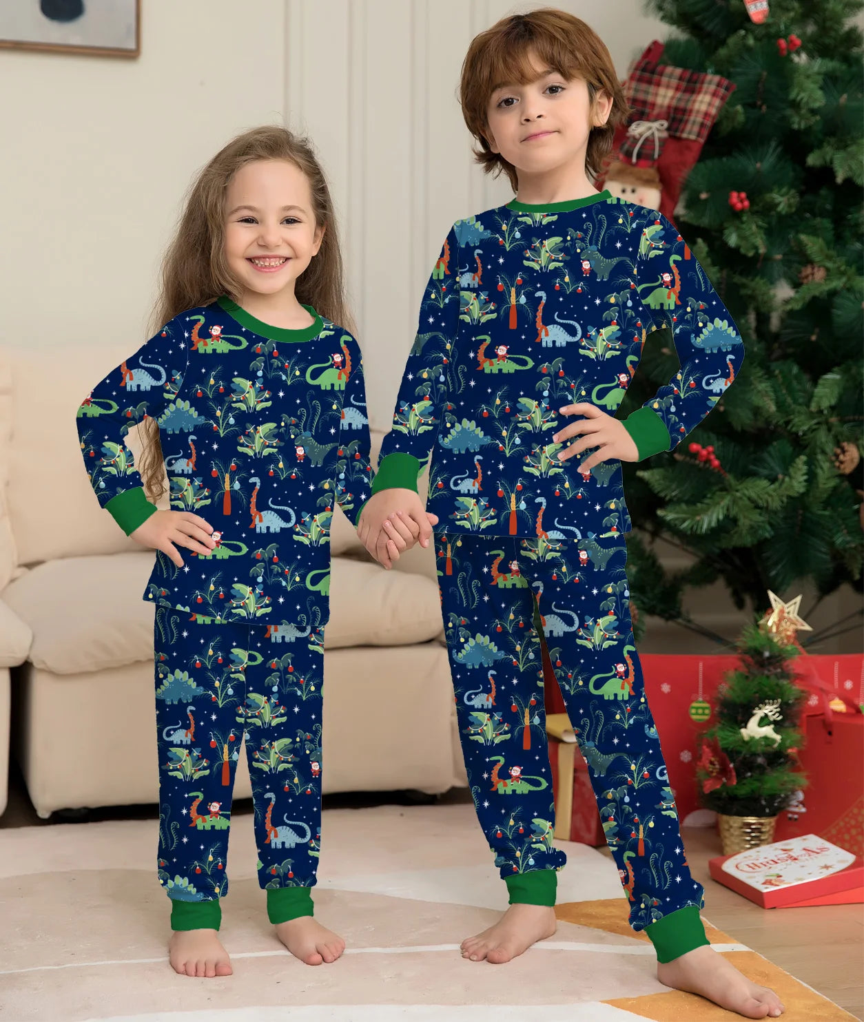 Christmas Dinosaur Matching Pajamas Family Outfits