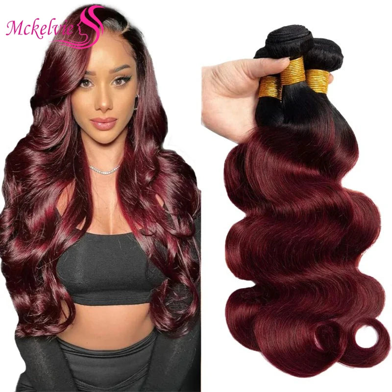 Ombre Brazilian Human Hair Bundles - 1B/99J