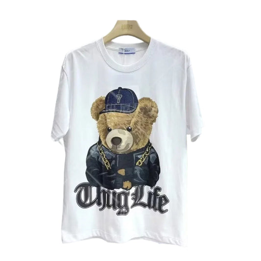 "Thug Life" Cartoon Graphic Funny Bear T Shirt