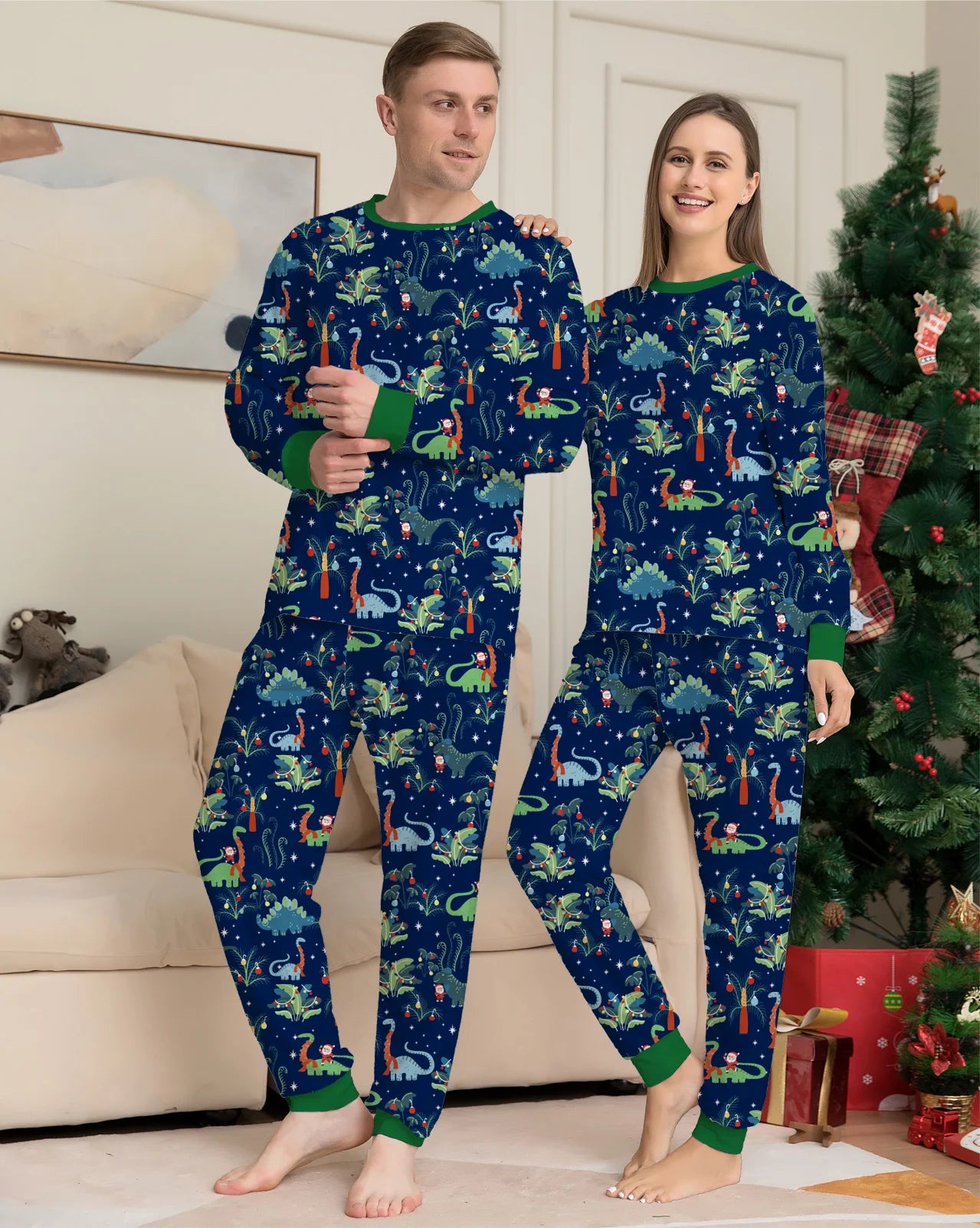 Christmas Dinosaur Matching Pajamas Family Outfits