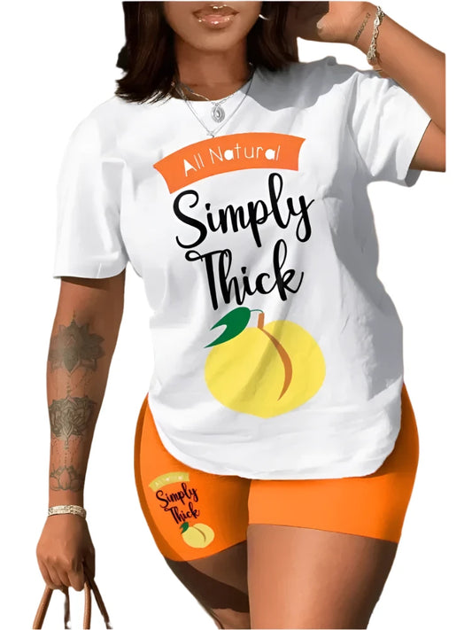 Women "SIMPLY THICK" 2 Piece Short Set