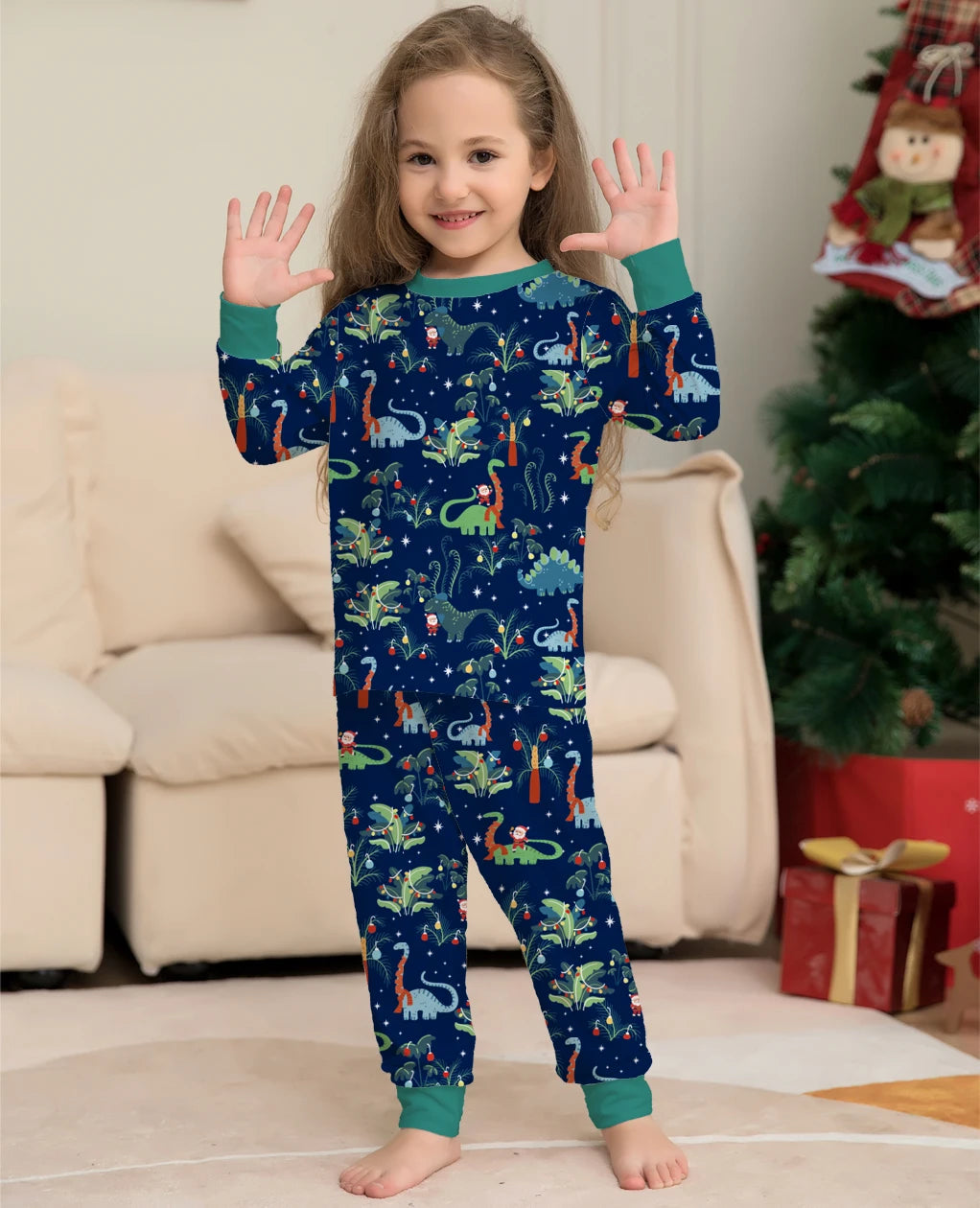 Christmas Dinosaur Matching Pajamas Family Outfits