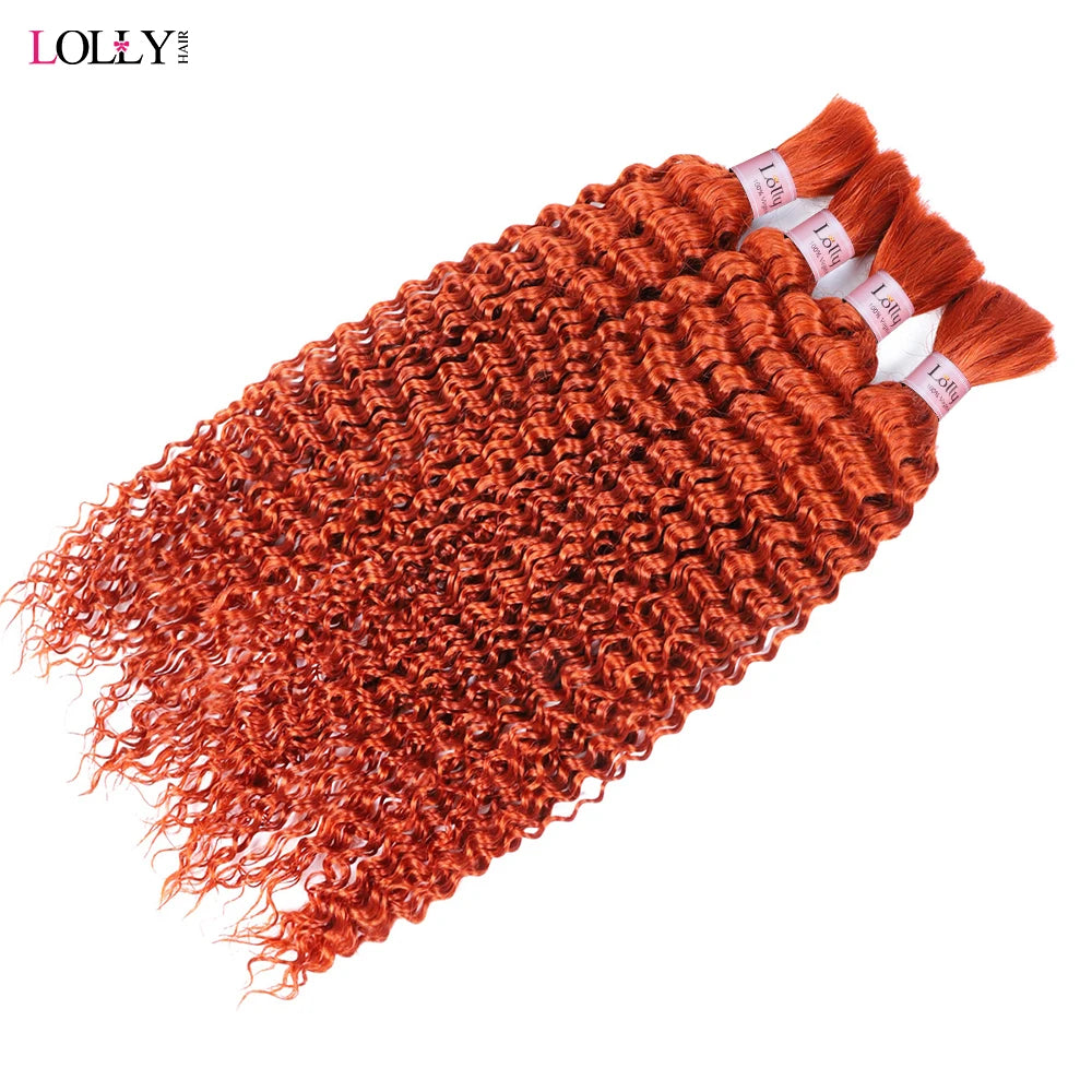 Ginger Bulk Human Hair Braiding Deep Wave