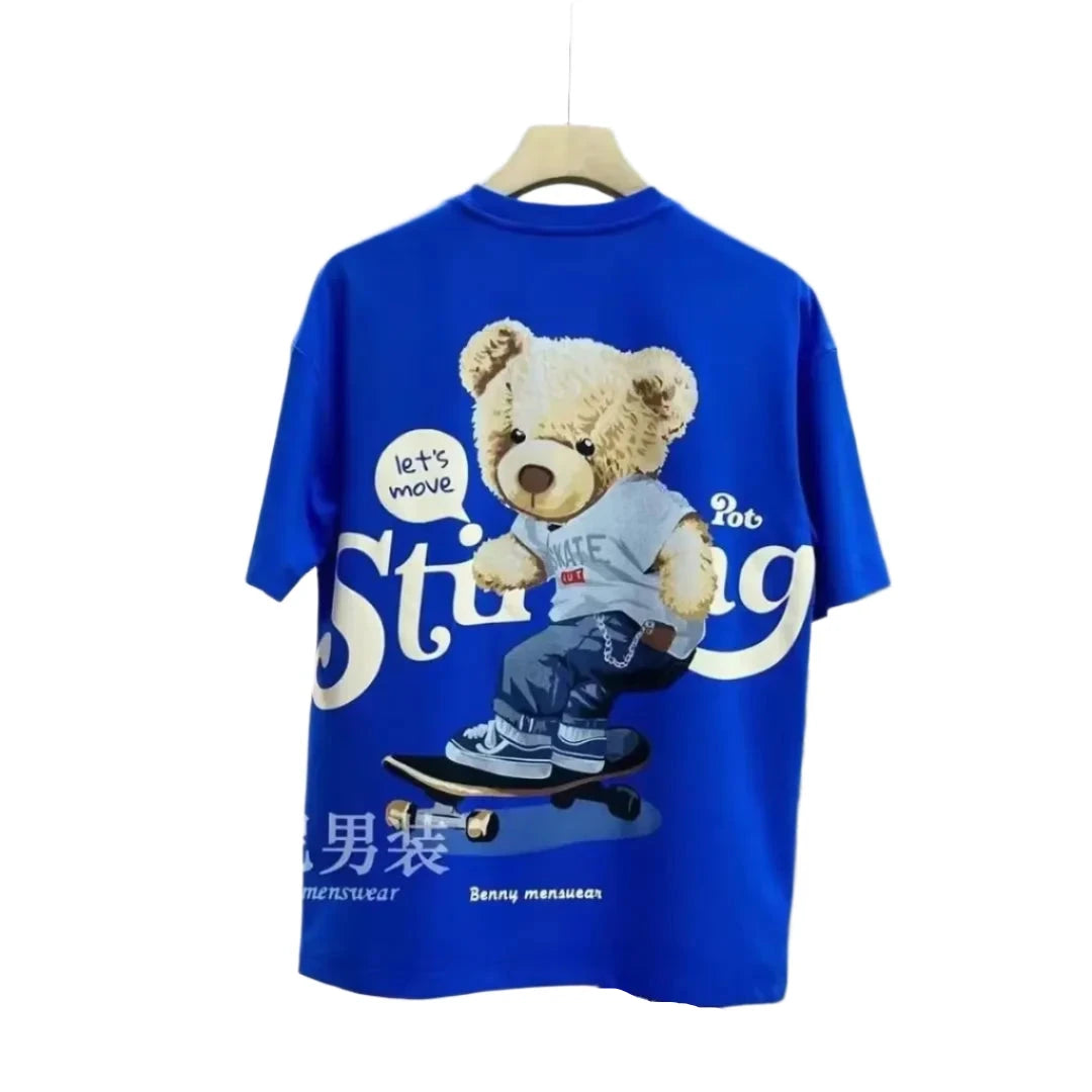 "Let's Move" Cartoon Graphic Funny Bear T Shirt