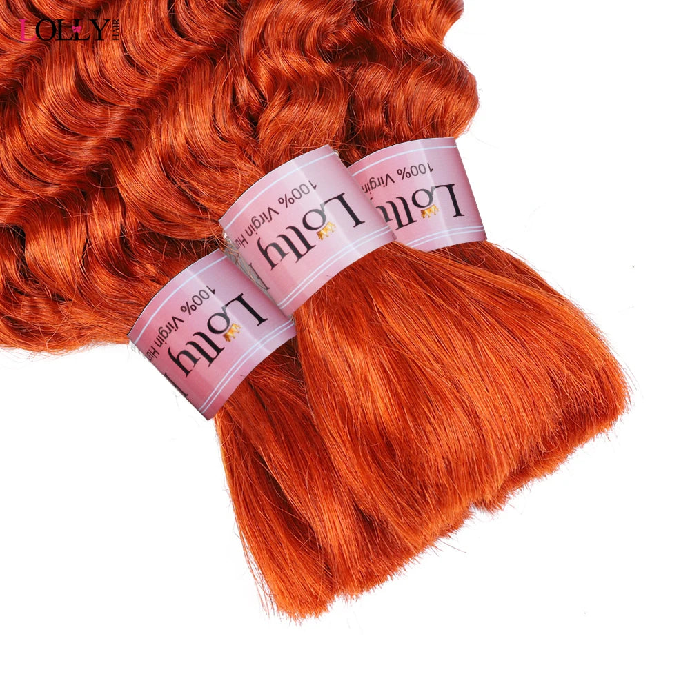 Ginger Bulk Human Hair Braiding Deep Wave