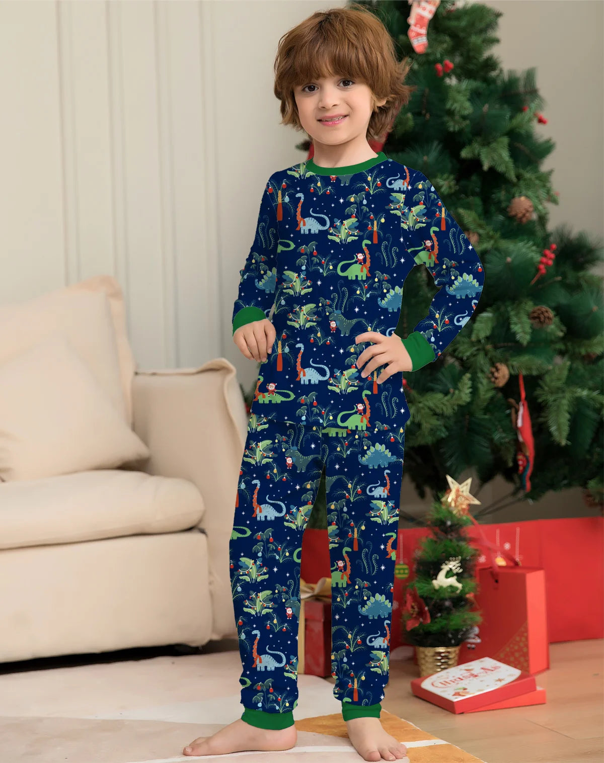 Christmas Dinosaur Matching Pajamas Family Outfits